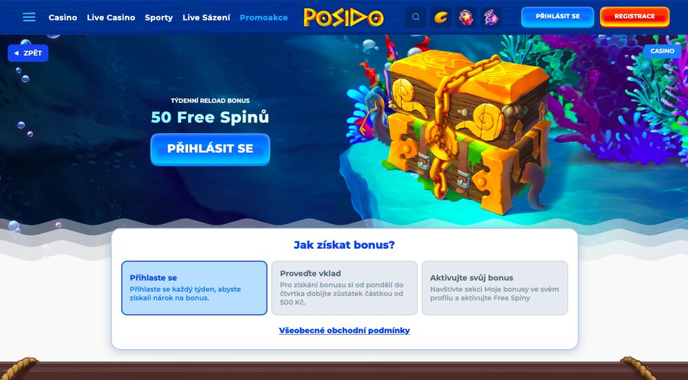 Posido bonus s free spiny