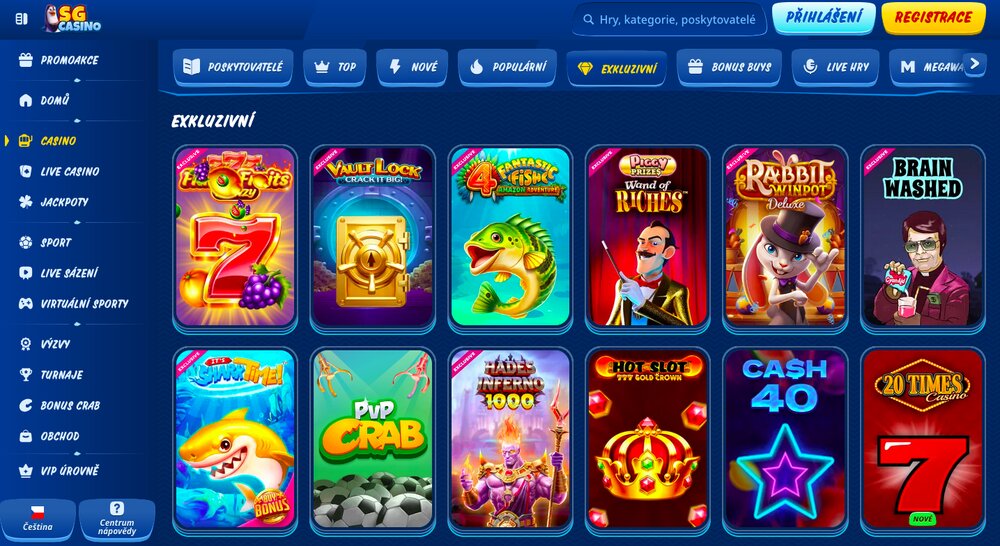 SGCasino exkluzivní automaty