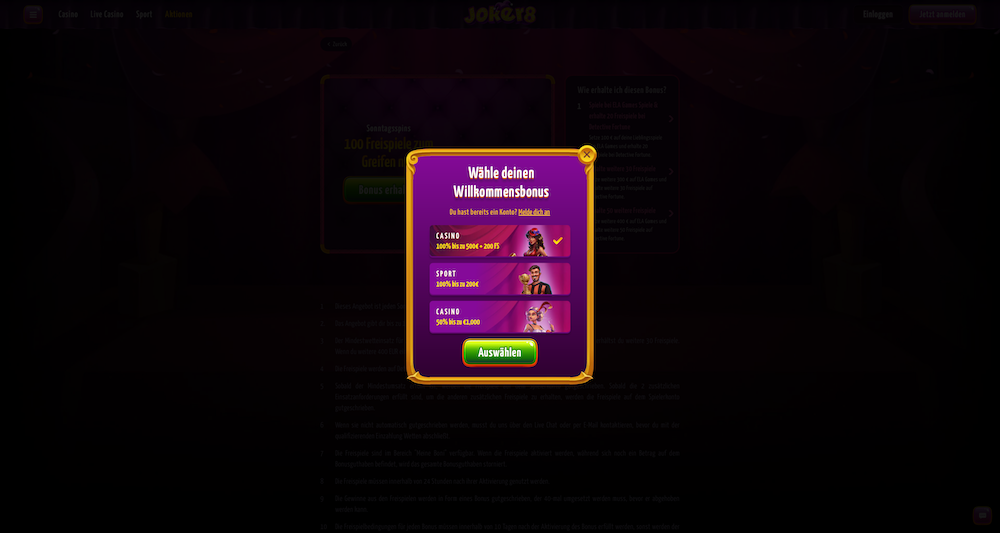 33952 Joker8 No Deposit Bonus