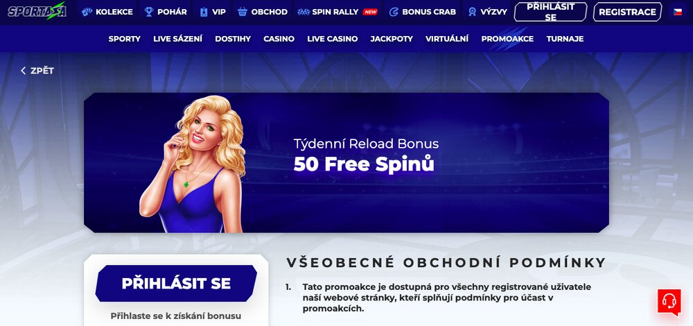 Sportaza free spiny květen 2025