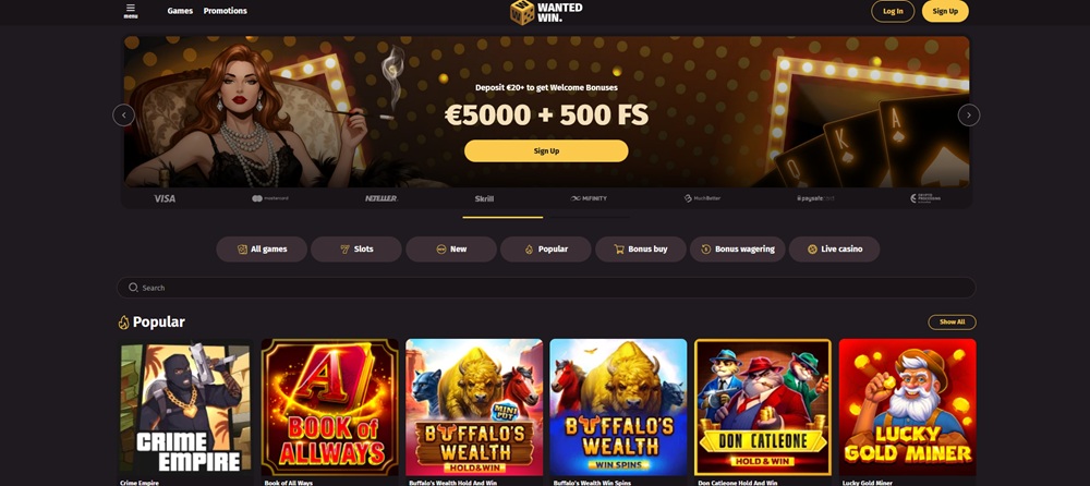 Wanted Win Casino – Einführung