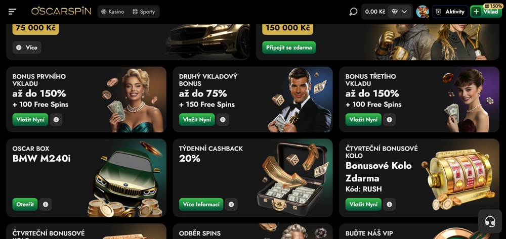 Oscarspin bonusy