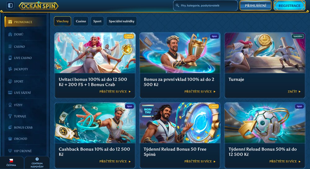 Ocean Spin bonusová nabiíka květen 2025