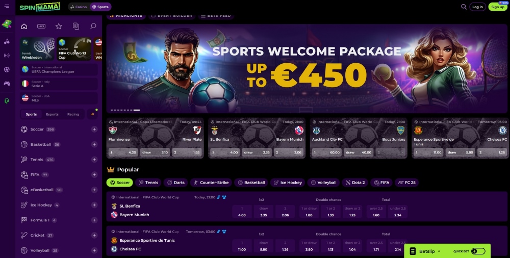 Register at Spinmama bookmaker and take advantage of amazing bonuses