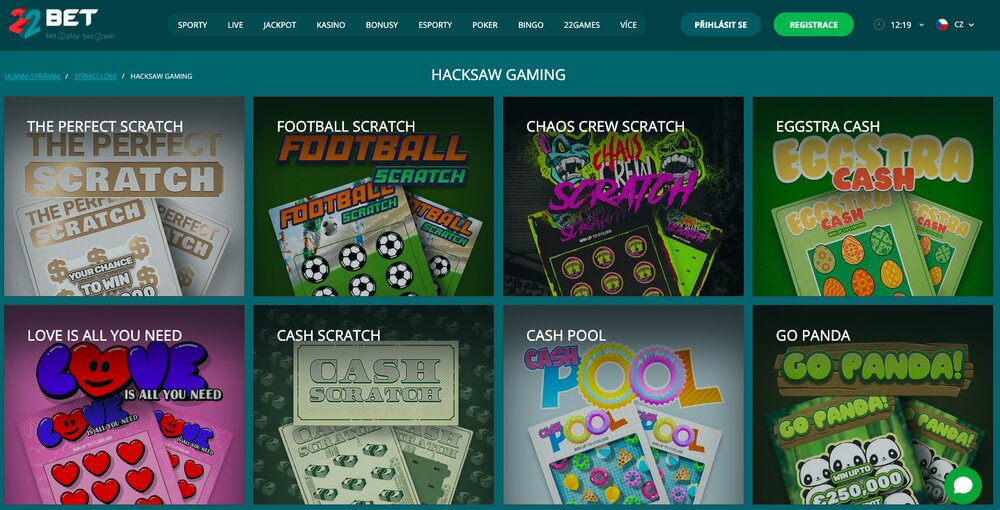 22BET stírací losy