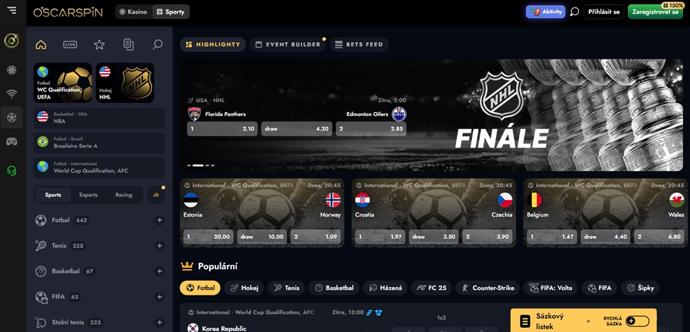 OscarSpin sázková kancelář