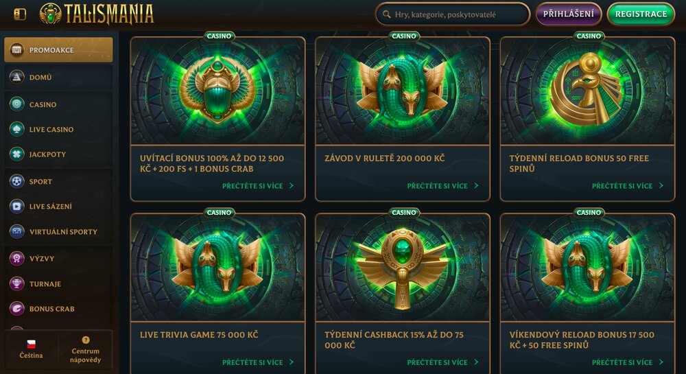 Talismania bonusy s free spiny