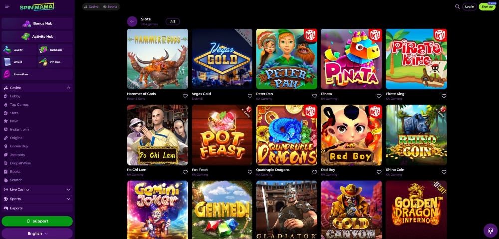You can find thousands of different games on the Spinmama casino