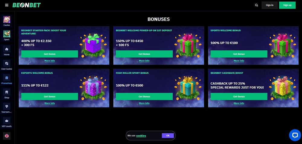 BeonBet bonusy