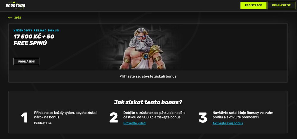 Sportuna bonus s free spiny