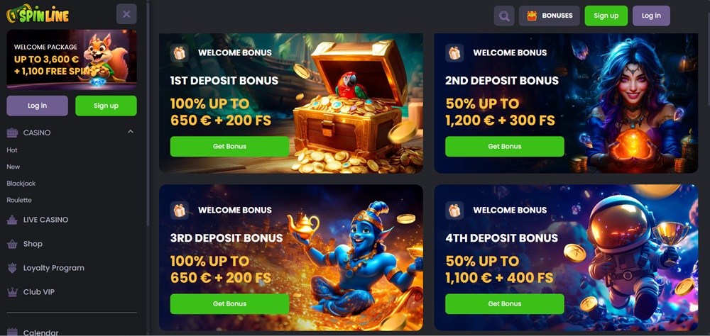 Spinline free spins květen 2025