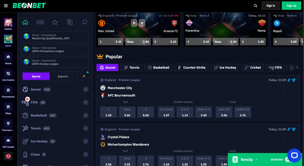 BeonBet betting offer