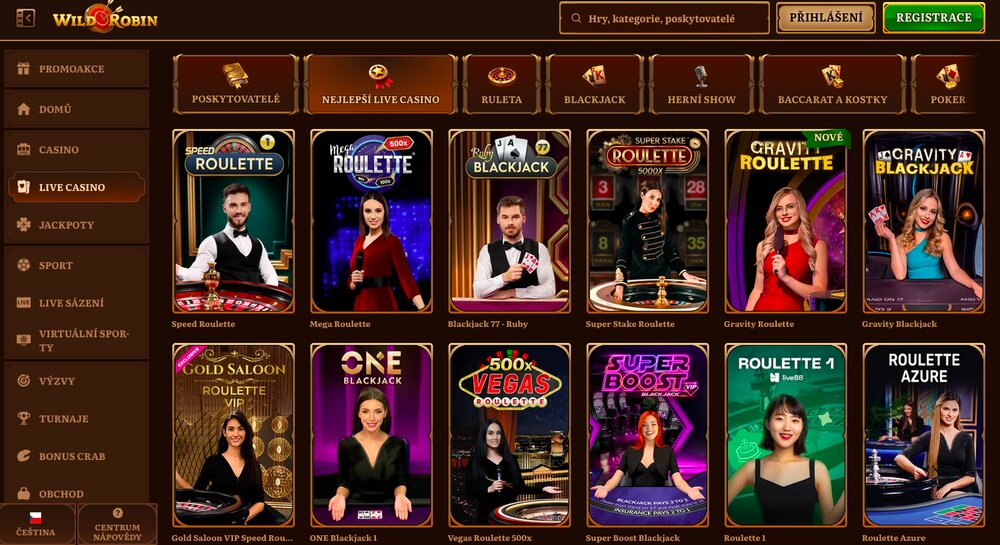 Wild Robin top live casino