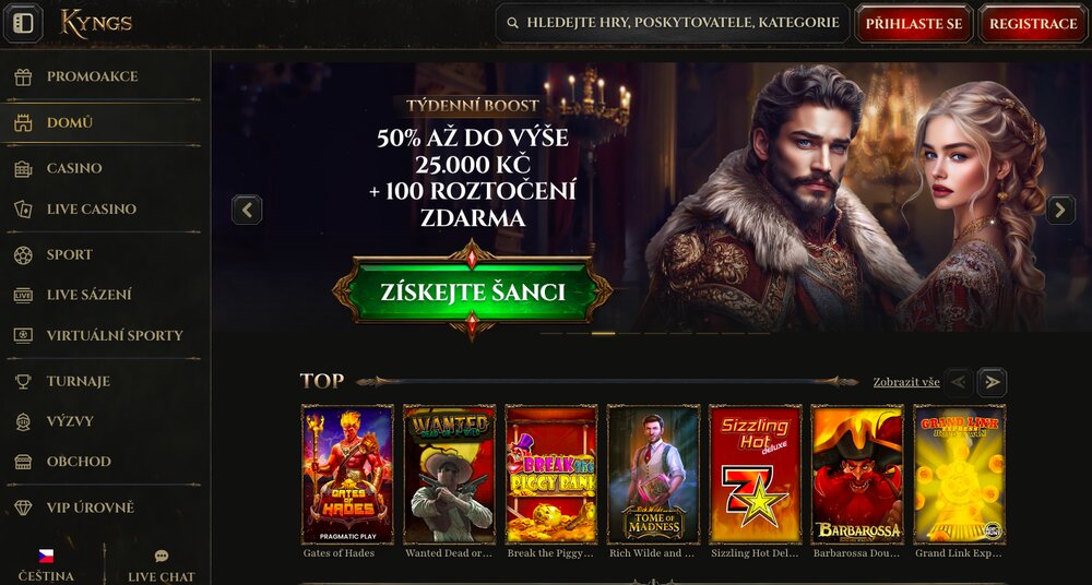 Página principal del casino Kyngs