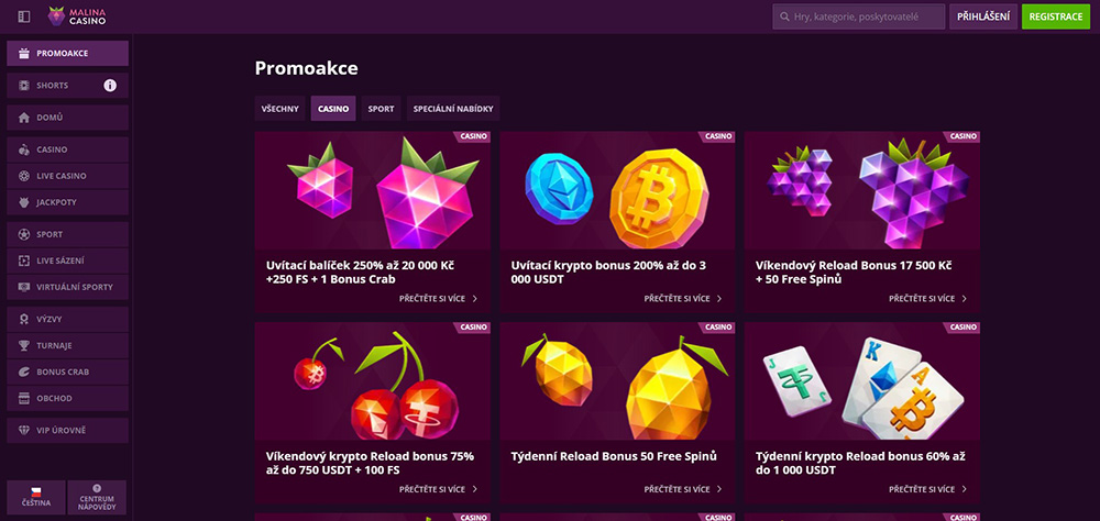 Malina Casino free spins [červen 2025]