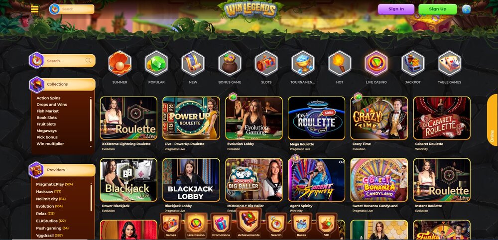 winlegends live casino