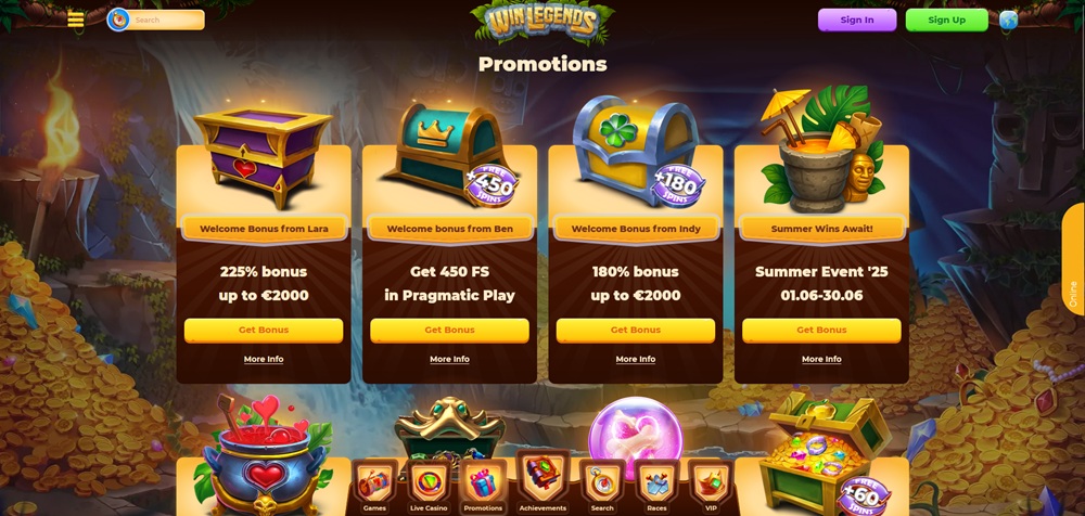WinLegends free spins červen 2025