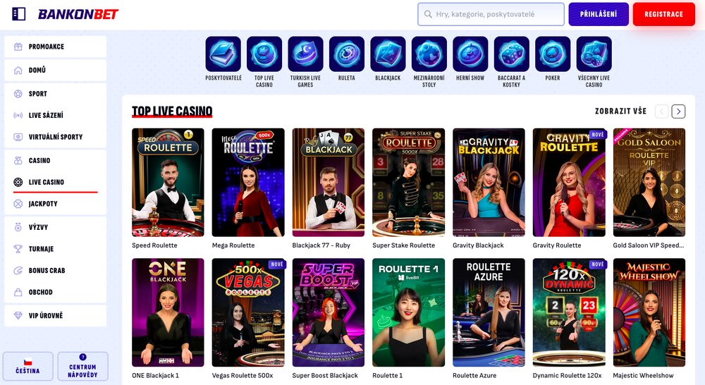 Bankonbet nabídka live casina