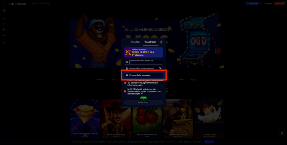 72333 Nine casino Promo Code