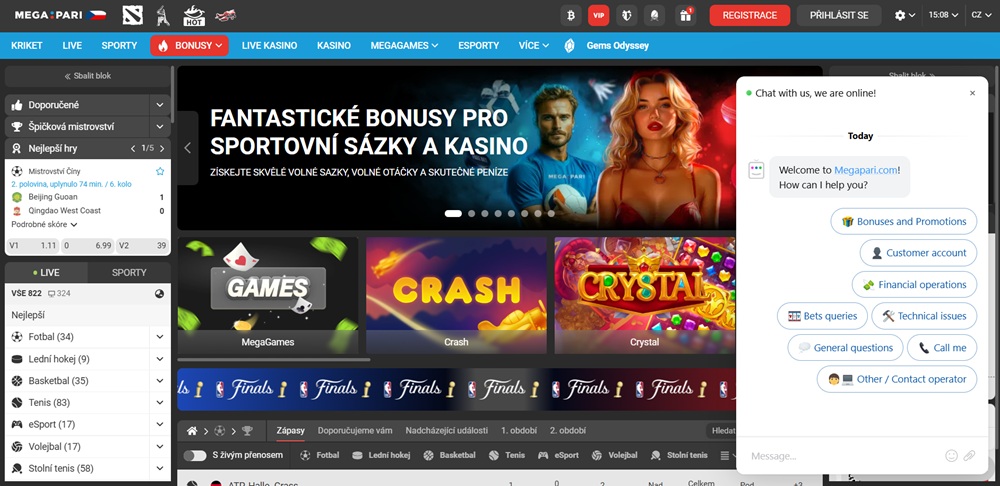 Megapari live chat