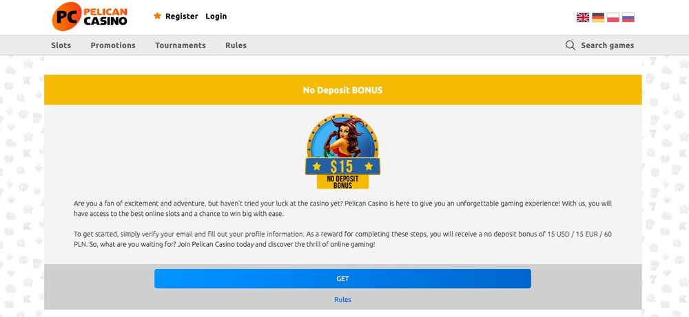 Pelican Casino no deposit bonus