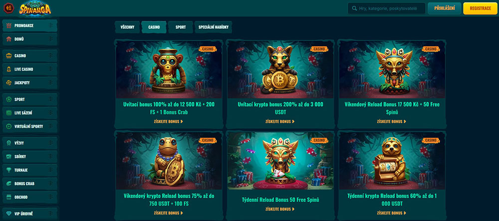 Spinanga free spins [červen 2025]