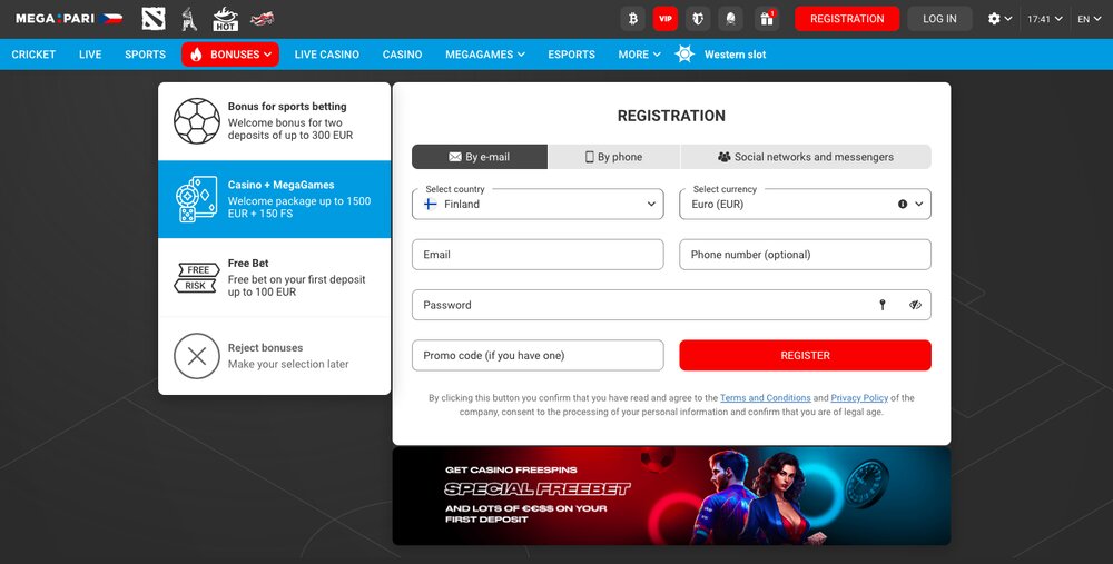 Megapari registration