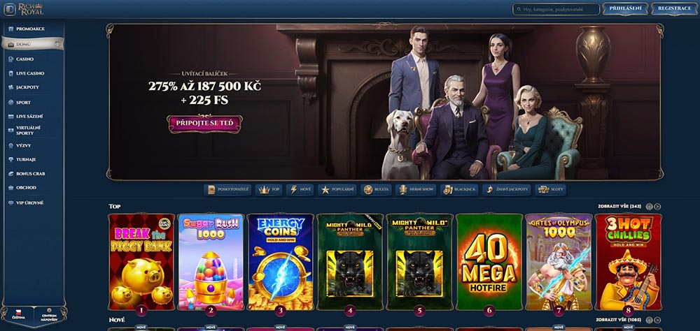 RichRoyal casino domácí stránka