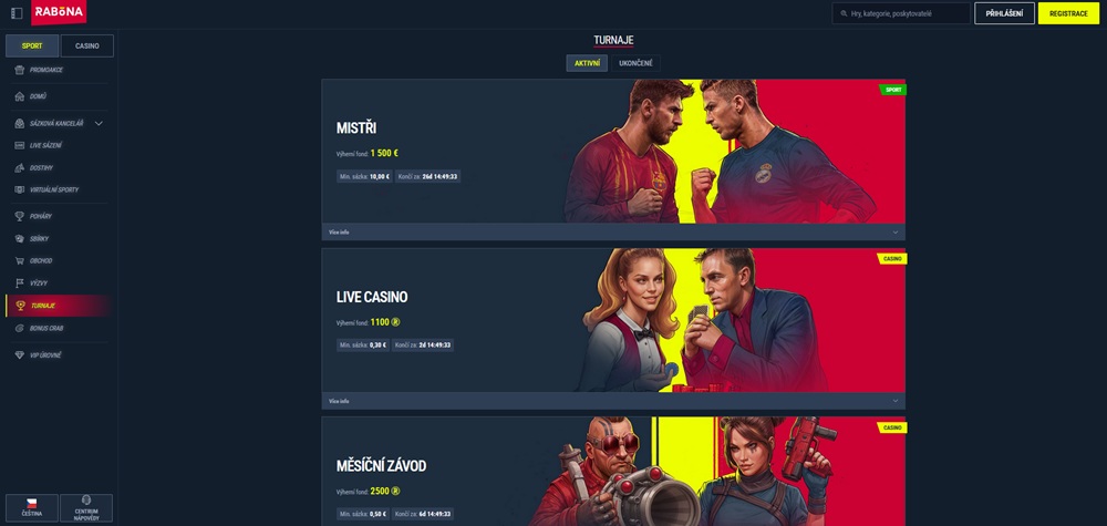 Žhavé letní turnaje v casinu Rabona