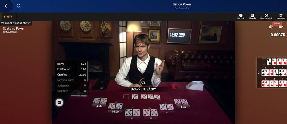 Boomerang Bet poker s živým dealerem