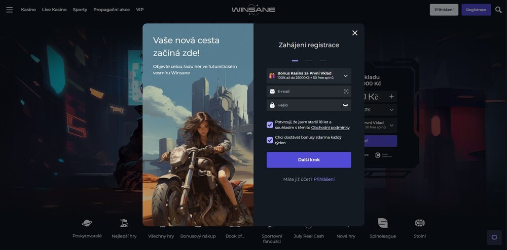 registro en la plataforma winsane