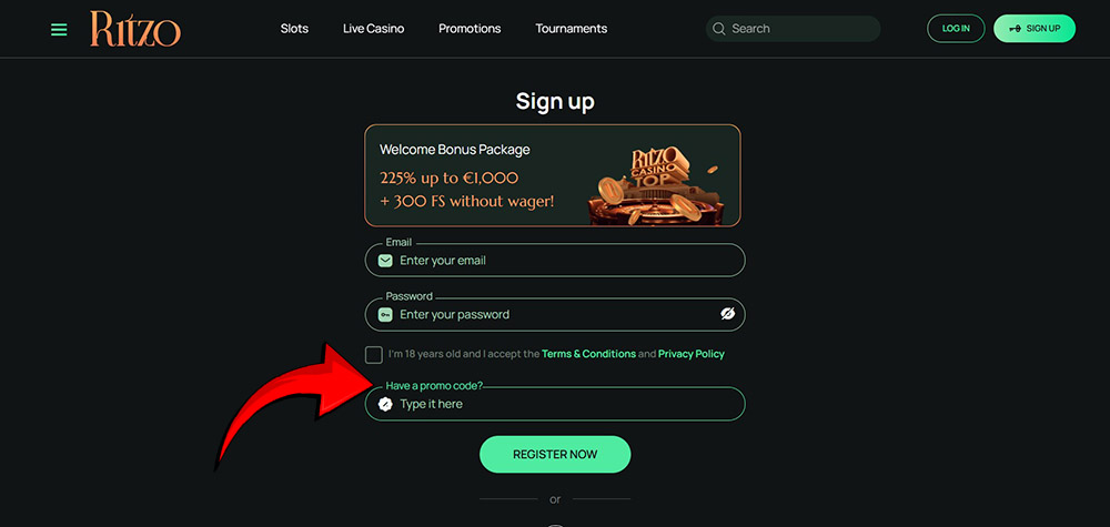 código promocional de Ritzo