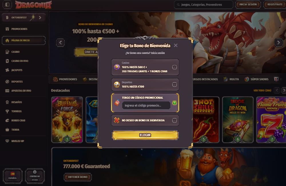 Dragonia código promocional