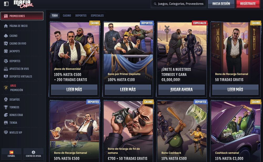 MafiaCasino bono sin depósito