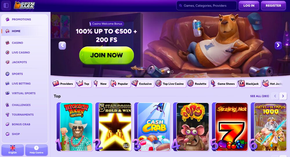 Spinbara welcome bonus