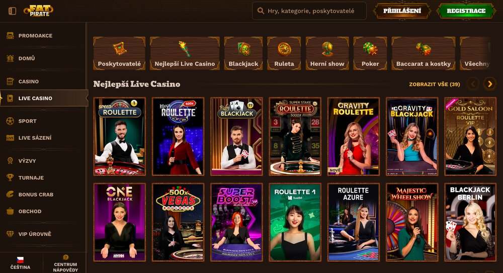 TOP 5 her s krupiéry v live casinu FatPirate [léto 2025]