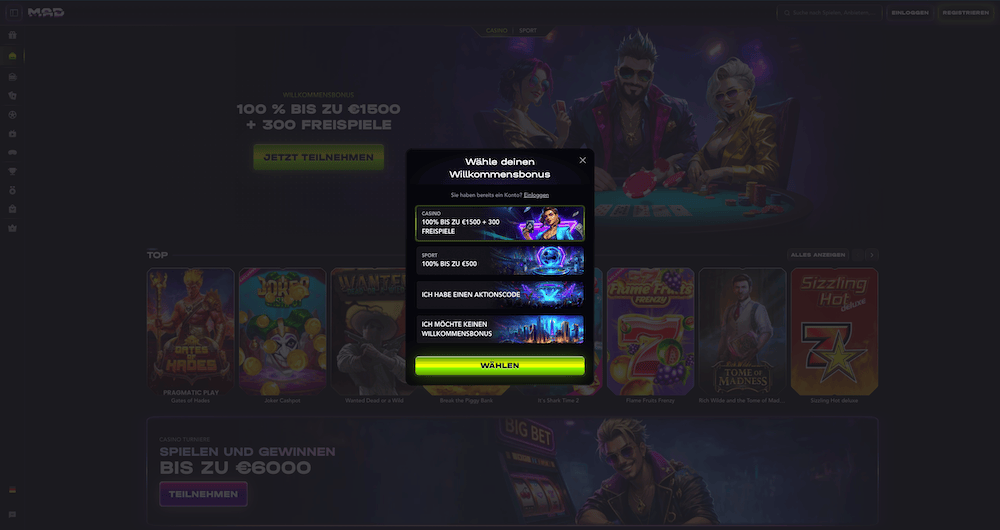 21132 MadCasino Registrierung