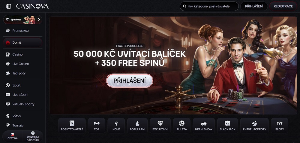 Casinova aplikace náhled