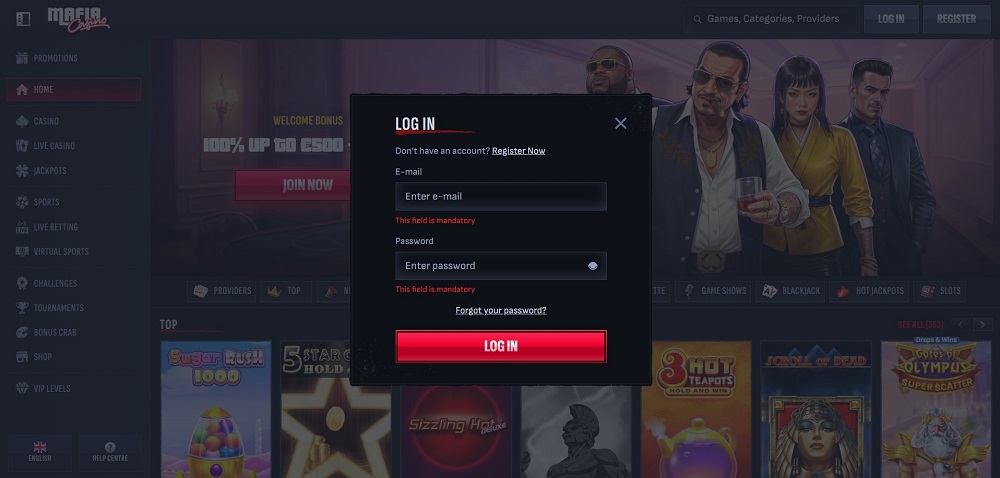 MafiaCasino login