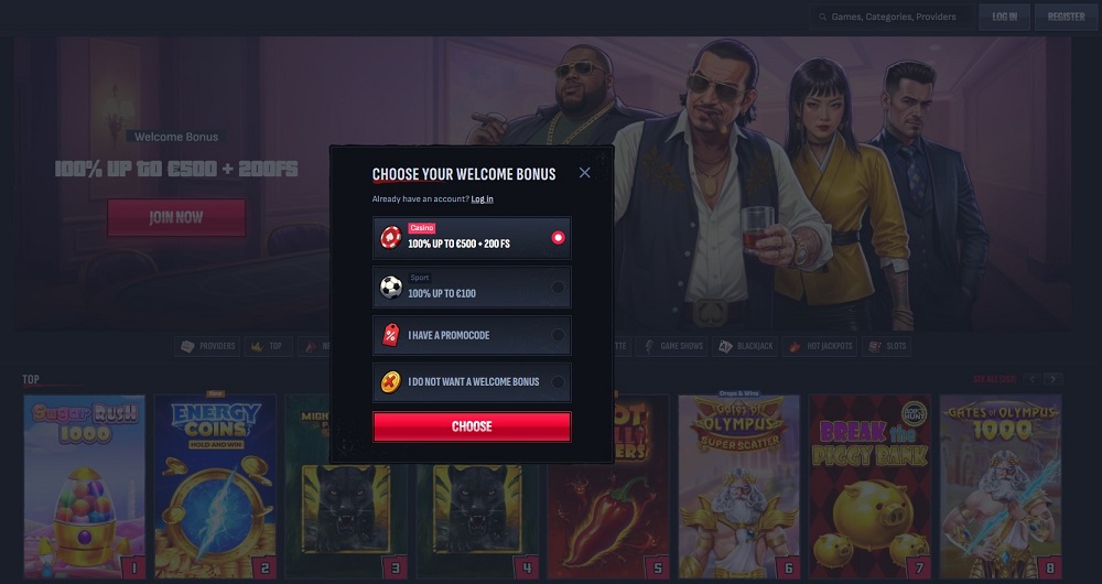 MafiaCasino registration