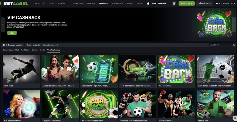 BetLabel cashback bonus