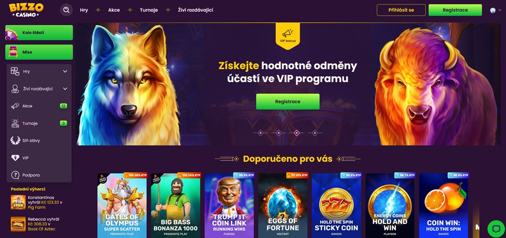 Bizzo Casino cashback systém + bonusy