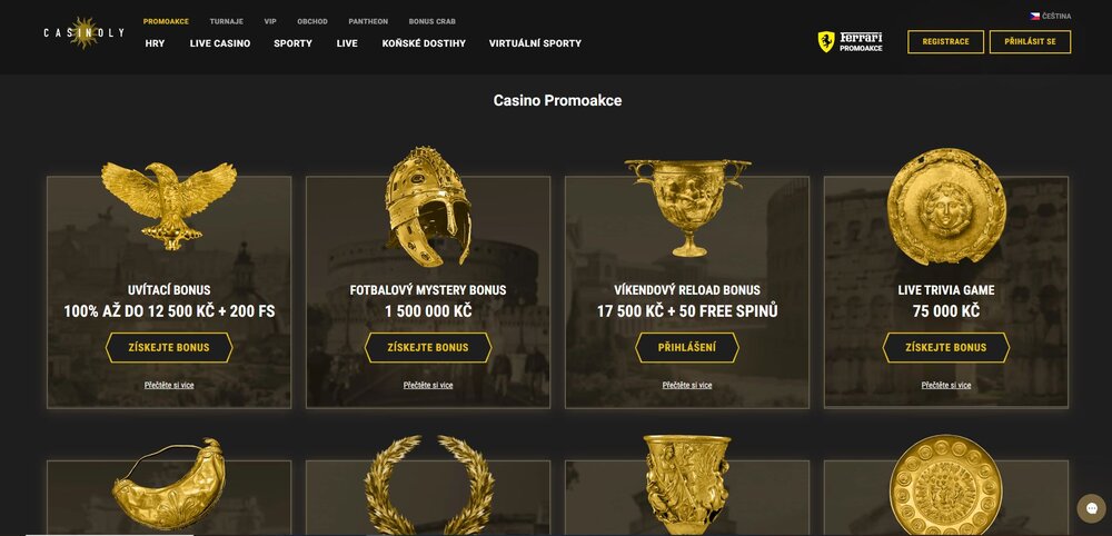 casinoly červencové bonusy