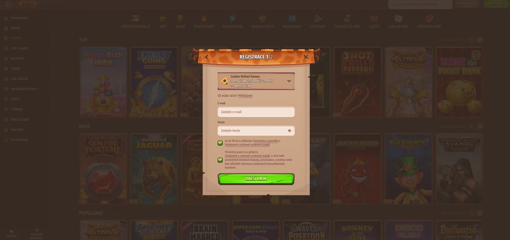 Stone Vegas registrace