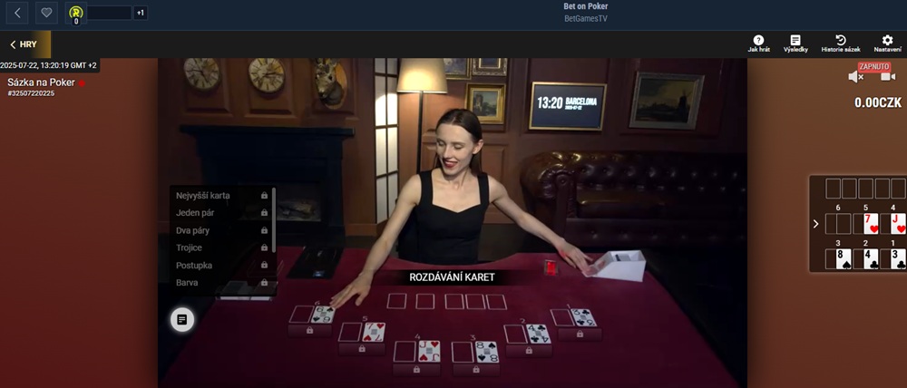 Rabona poker s živým dealerem