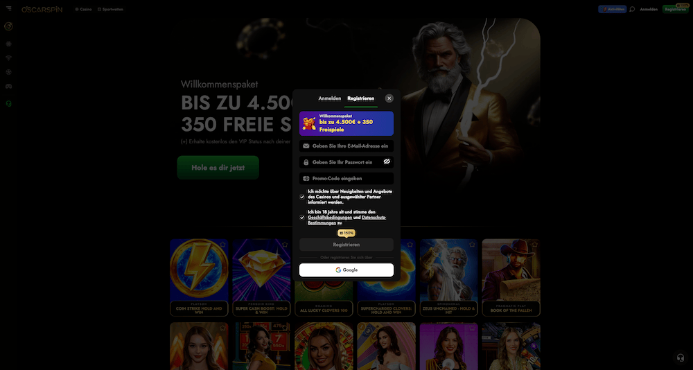 48114 Oscarspin Registrierung