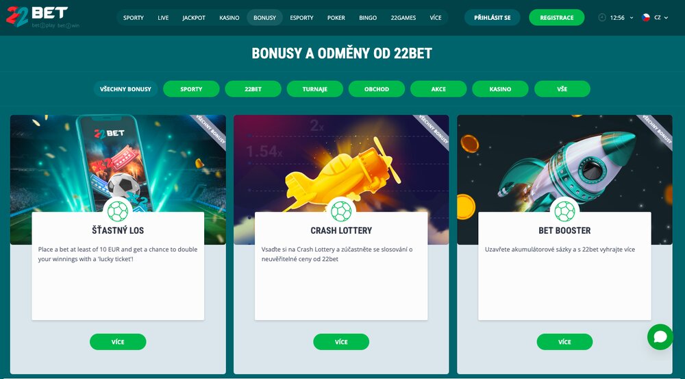 22BET bonusy