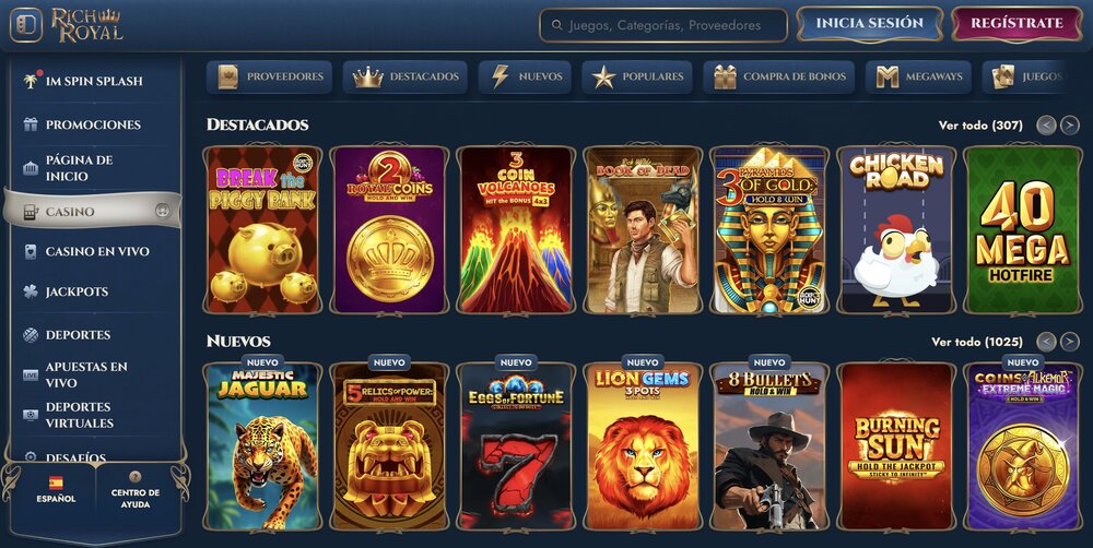 RichRoyal página de inicio