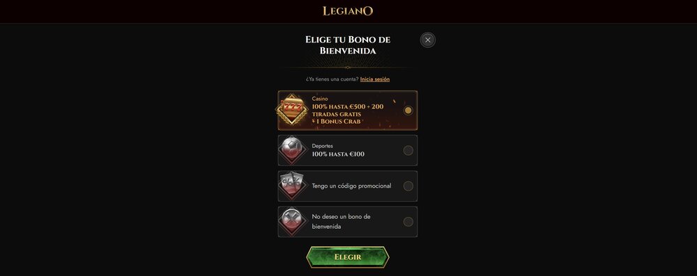 Legiano bono de bienvenida