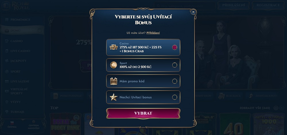 RichRoyal registrace